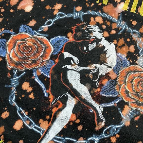 Guns N’ Roses Bleach Dyed Graphic Band Tee Size Large One of A Kind T-Shirt - Picture 3 of 6